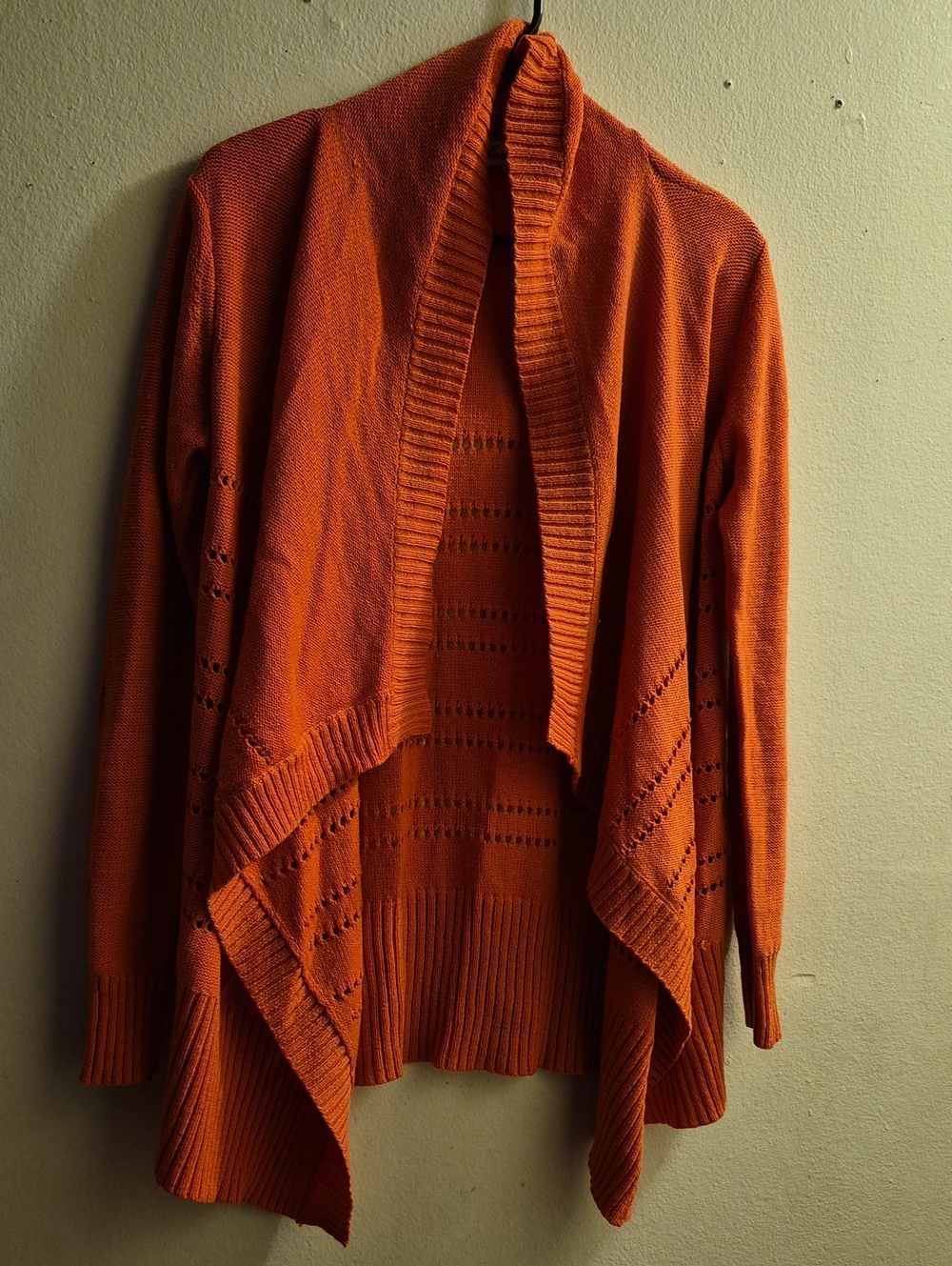 Open Front Cardigan in Orange Like New